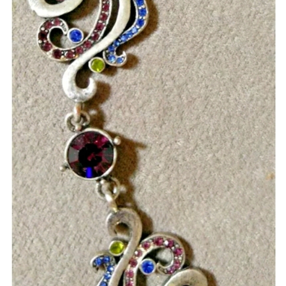 Chicos Gorgeous Large Statement Cobalt Blue Pewte… - image 6